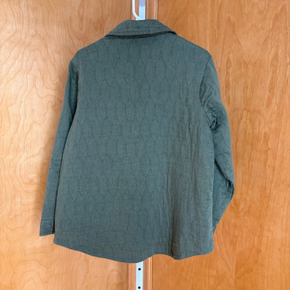 Jachs Girlfriend‎ Quilted Utility Jacket Olive Green Button Front Size M
